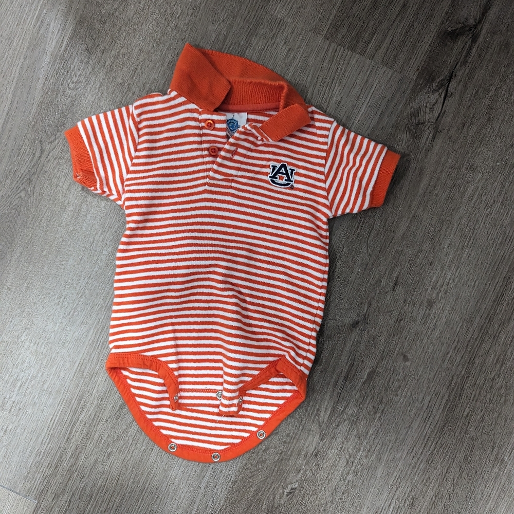 3-6 Orange Auburn Onsie